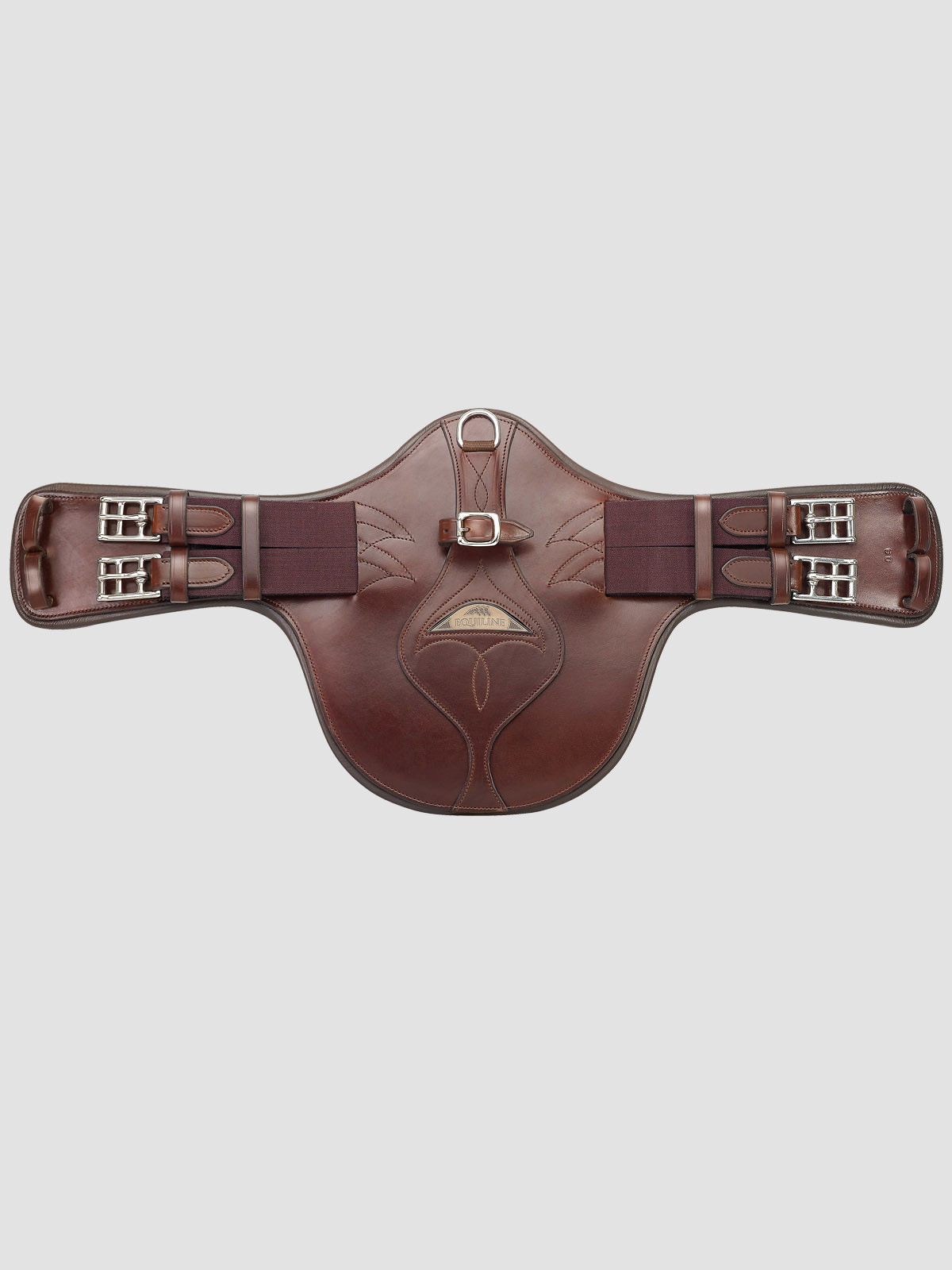 Brown equiline monoflap belly guard girth