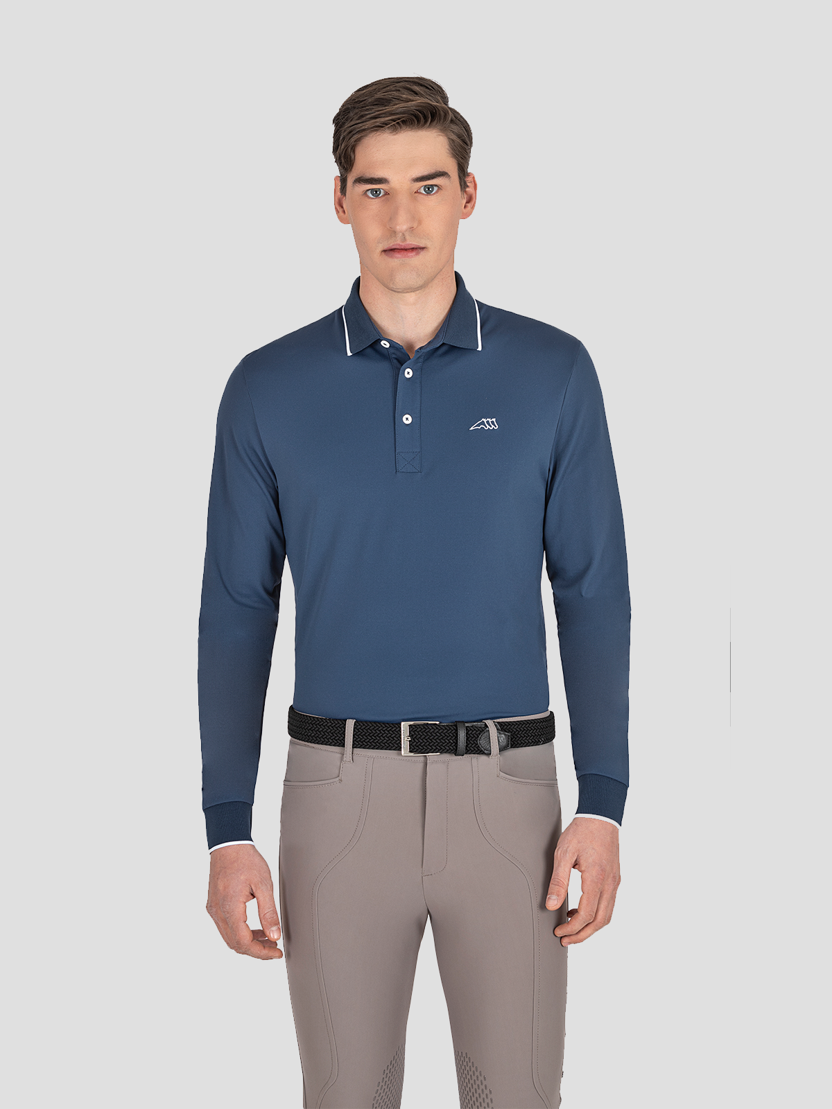 Eliae Long Sleeve Men's Polo Shirt - front view