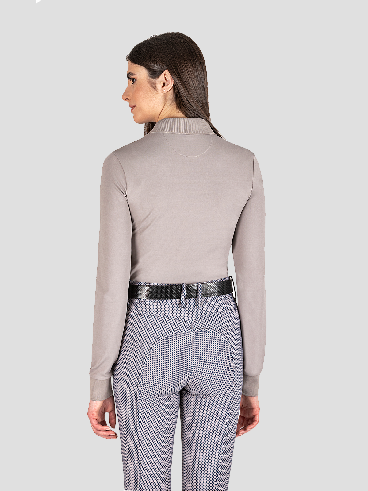 Evae Long Sleeve Women's Polo Shirt - rear view