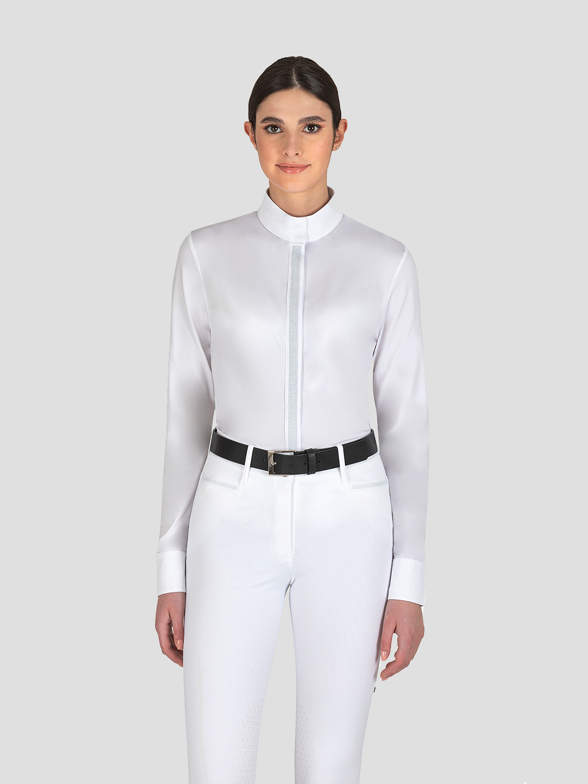 Esade long Sleeve Women's Show Shirt - front view - white color