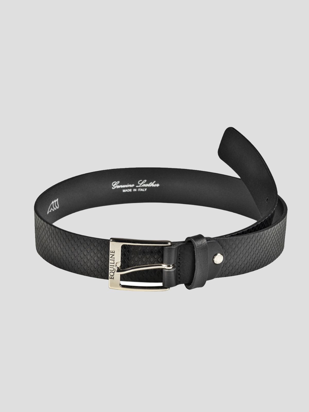Elvo Embossed Leather Belt - black