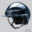 Equiline XANTO Horse riding Helmet with Swarovski Top in Glossy Blue- Standard Visor, front left view