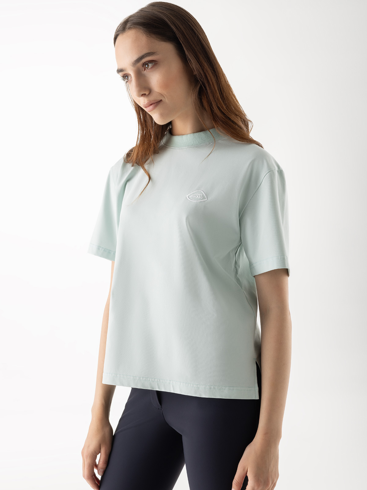 Equiline EQCROGO - Women's Oversized T-Shirt - Surf Green color , front view