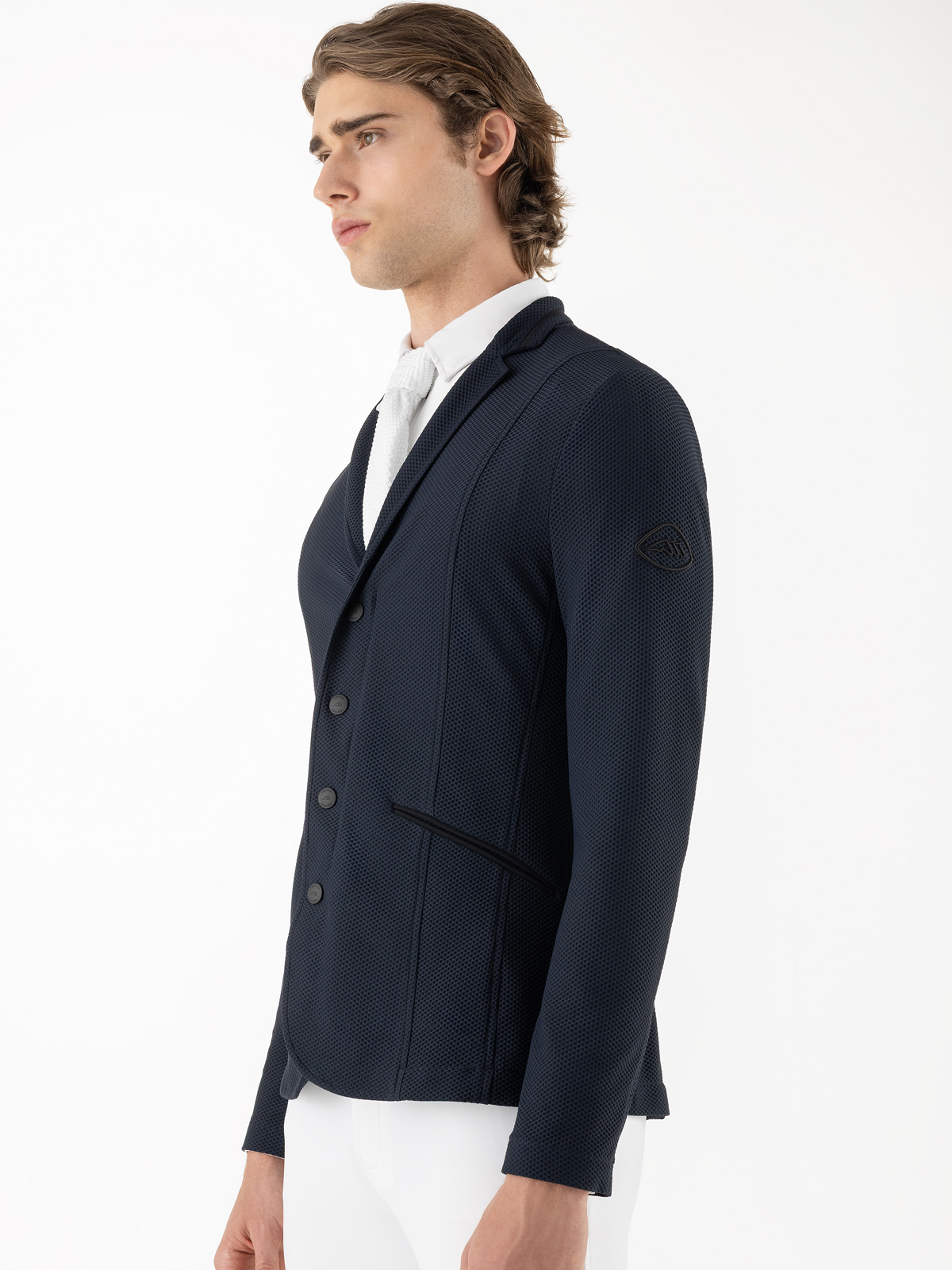 Equiline EQCARGIAC - Men's Mesh Show Coat, blue color, front left view