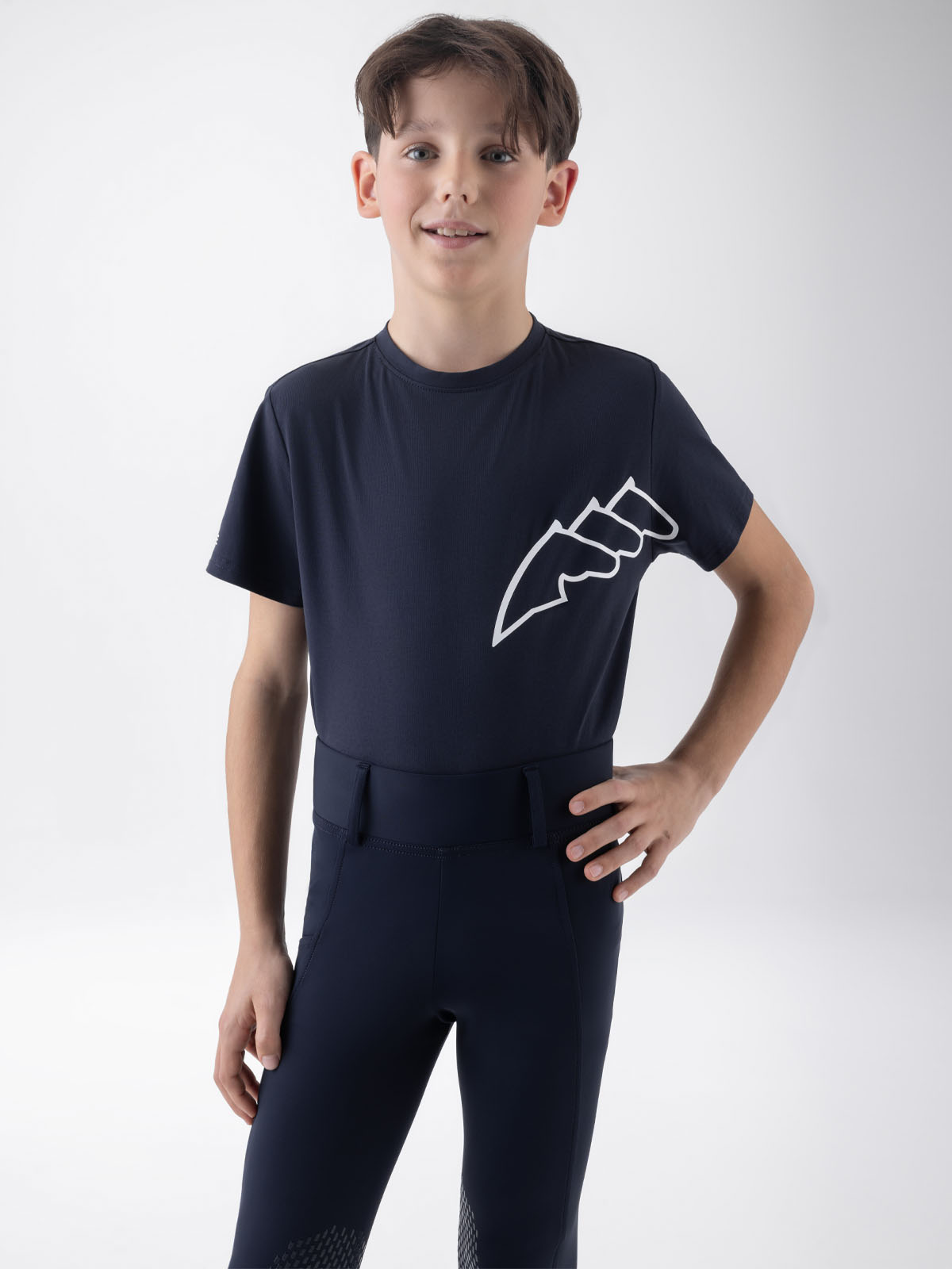 Equiline EQCESCO - Junior T-Shirt, front view, blue color