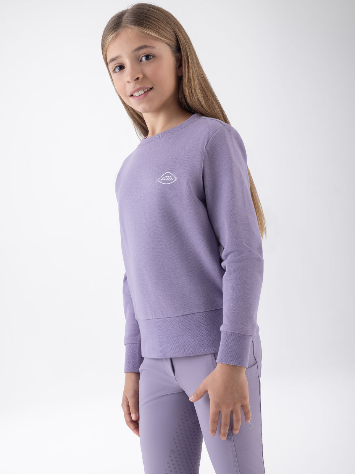 Equiline EQCARA - Junior Crewneck Sweatshirt, front left side view, on model