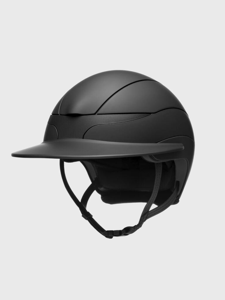 Equiline Xanto Helmet in matte black color, front left view