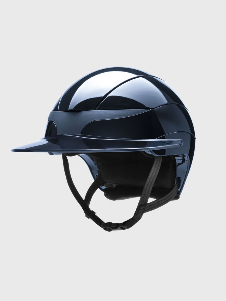 Equiline Xanto Helmet in glossy blue color, front left view