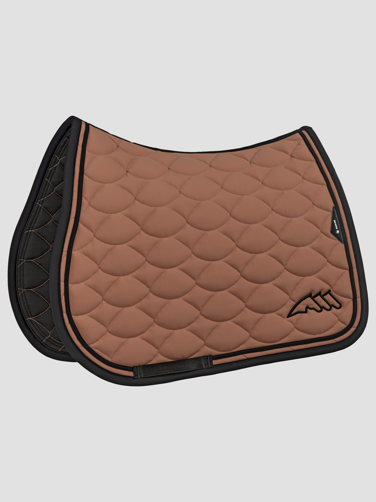 Equiline EQONDA - Quilted Technical Fabric Saddle Pad, in Almond brown color, left side