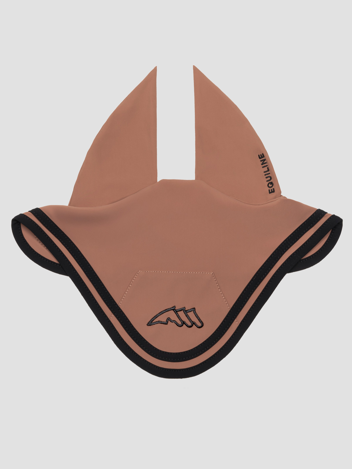 Equiline EQONDA - Technical Fabric Ear Bonnet, in brown color, front view